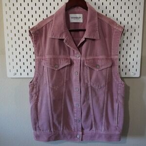 DONDUP‎ Made In Italy Mauve Pink Sleeveless Denim Jean Vest Jacket NWT